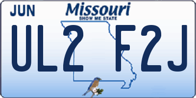MO license plate UL2F2J