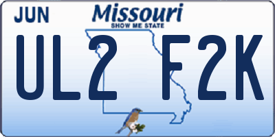 MO license plate UL2F2K