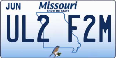 MO license plate UL2F2M