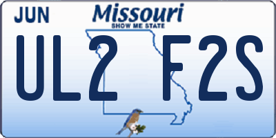 MO license plate UL2F2S