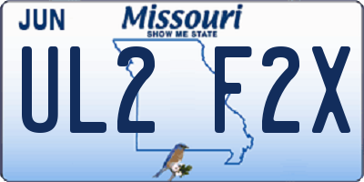 MO license plate UL2F2X