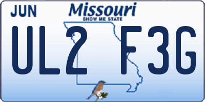 MO license plate UL2F3G
