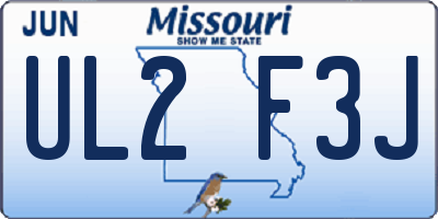 MO license plate UL2F3J