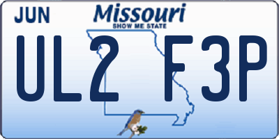 MO license plate UL2F3P
