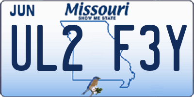 MO license plate UL2F3Y