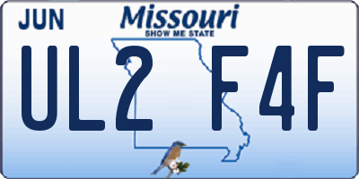 MO license plate UL2F4F