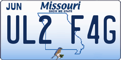 MO license plate UL2F4G
