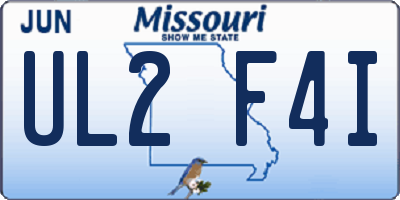 MO license plate UL2F4I