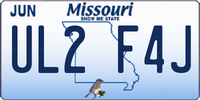 MO license plate UL2F4J