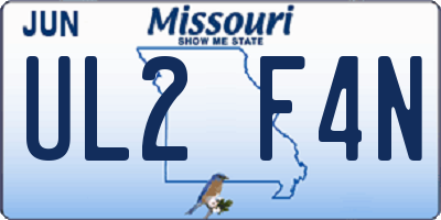 MO license plate UL2F4N