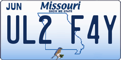 MO license plate UL2F4Y