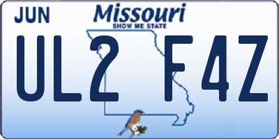 MO license plate UL2F4Z