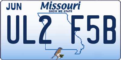 MO license plate UL2F5B