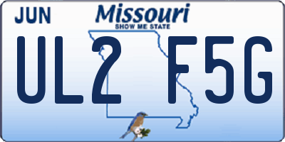MO license plate UL2F5G