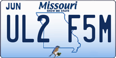MO license plate UL2F5M