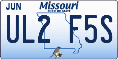 MO license plate UL2F5S