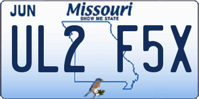MO license plate UL2F5X