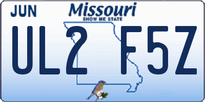 MO license plate UL2F5Z