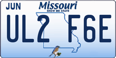 MO license plate UL2F6E
