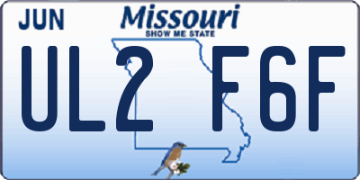 MO license plate UL2F6F