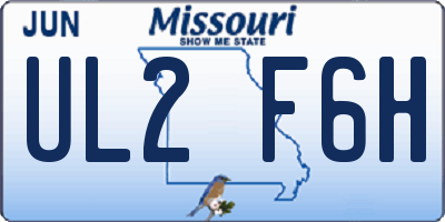 MO license plate UL2F6H