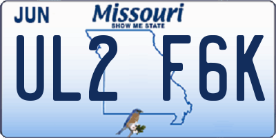 MO license plate UL2F6K
