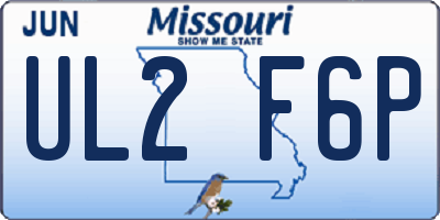 MO license plate UL2F6P