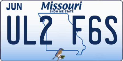 MO license plate UL2F6S