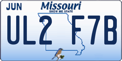 MO license plate UL2F7B