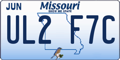 MO license plate UL2F7C
