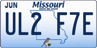 MO license plate UL2F7E