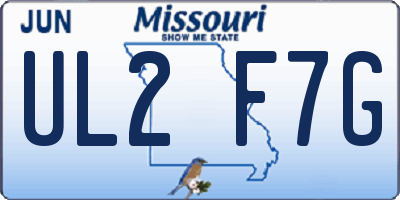 MO license plate UL2F7G