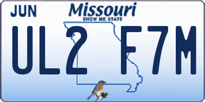 MO license plate UL2F7M