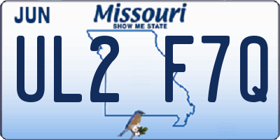 MO license plate UL2F7Q