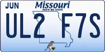 MO license plate UL2F7S