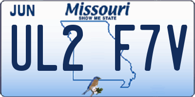 MO license plate UL2F7V