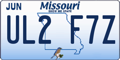 MO license plate UL2F7Z