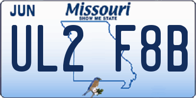 MO license plate UL2F8B