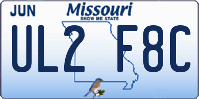 MO license plate UL2F8C