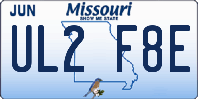 MO license plate UL2F8E