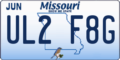 MO license plate UL2F8G
