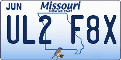 MO license plate UL2F8X