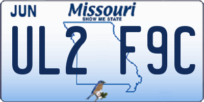 MO license plate UL2F9C