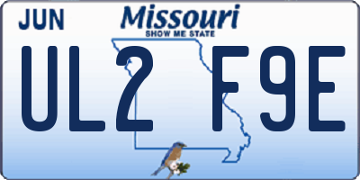MO license plate UL2F9E