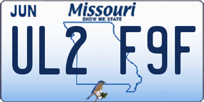 MO license plate UL2F9F
