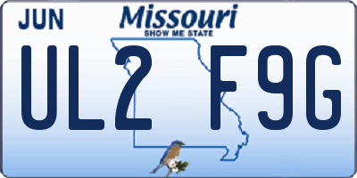 MO license plate UL2F9G
