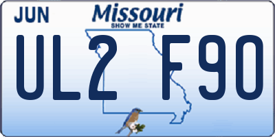 MO license plate UL2F9O