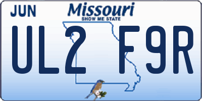 MO license plate UL2F9R