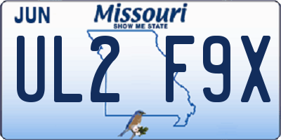 MO license plate UL2F9X