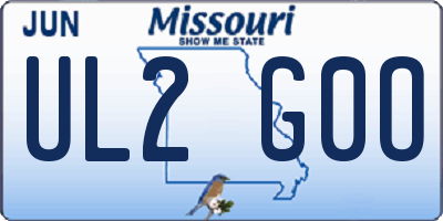 MO license plate UL2G0O
